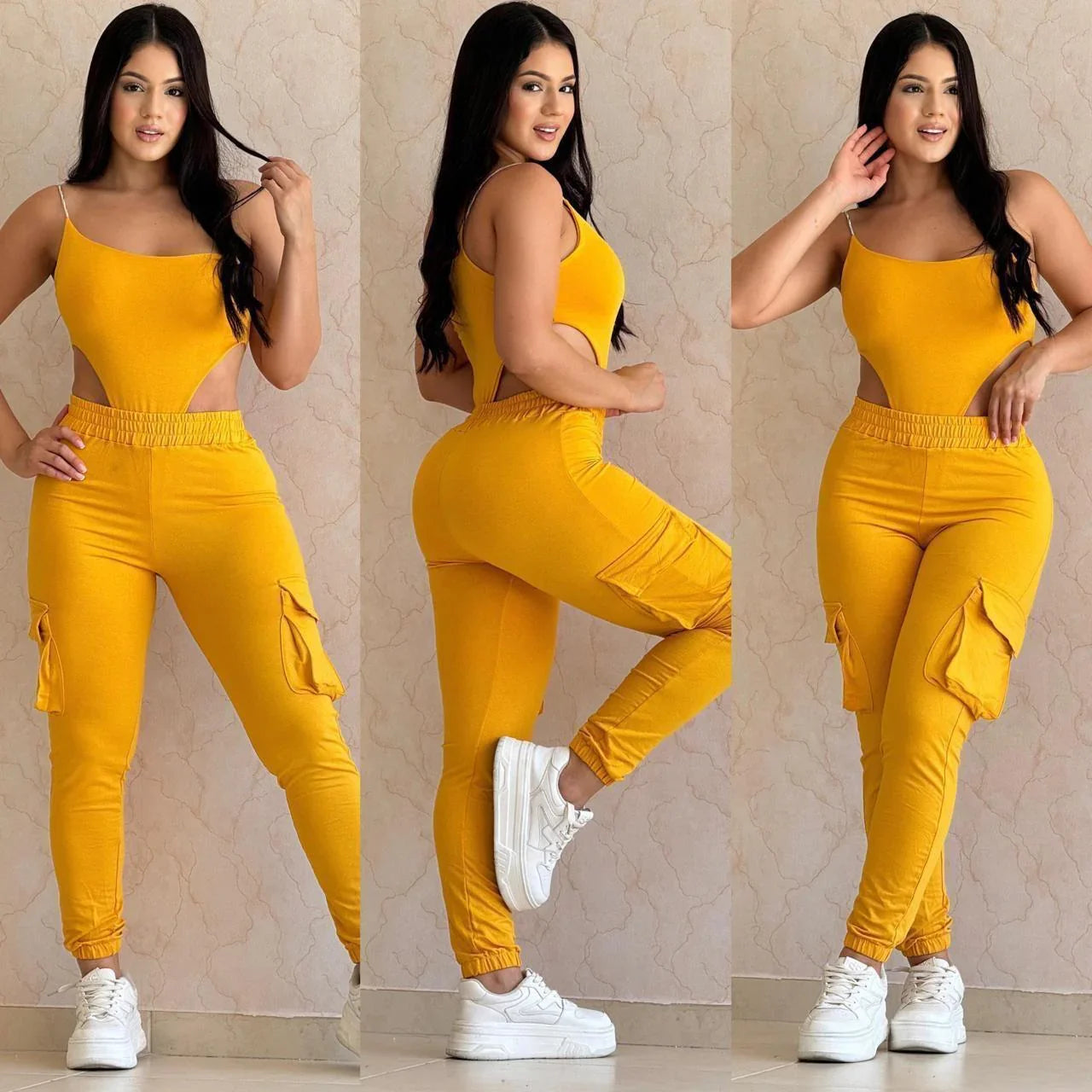 Enterizo colombiano camuflado color burda (dorado) deportivo