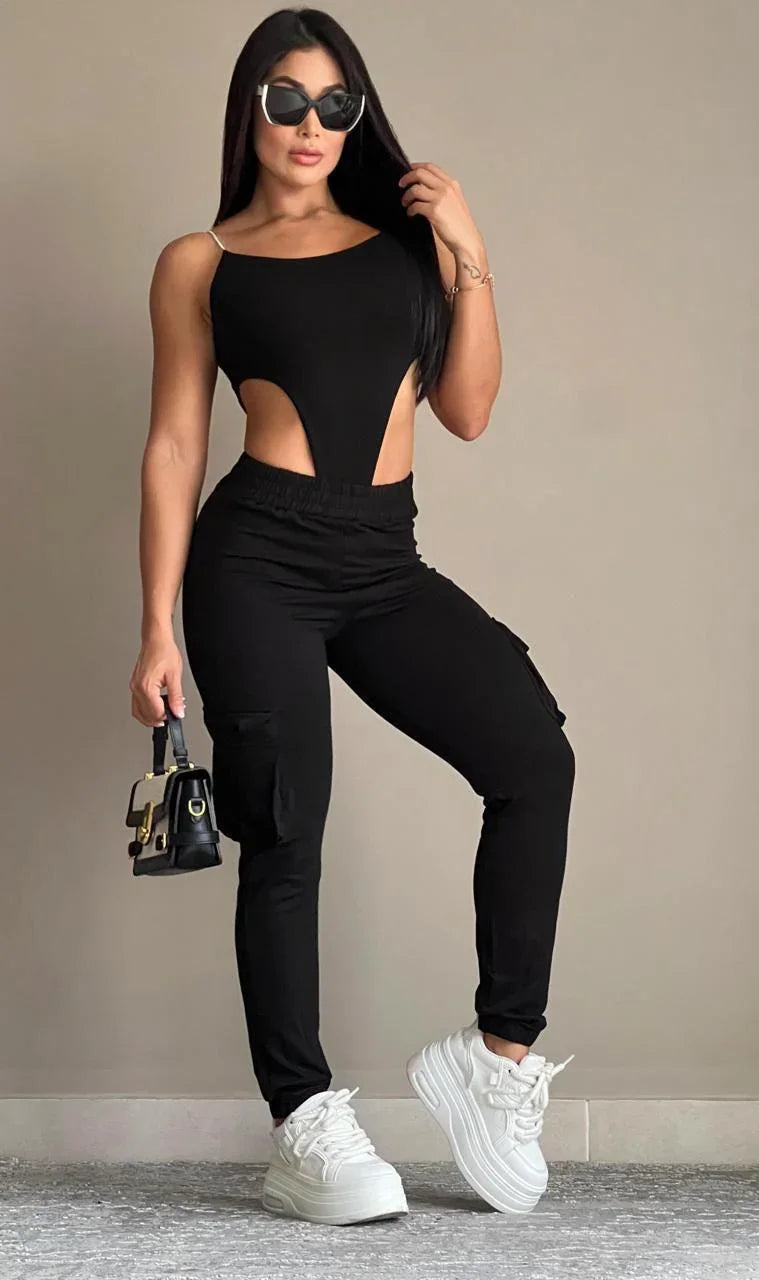 Enterizo colombiano camuflado color negro deportivo para mujer