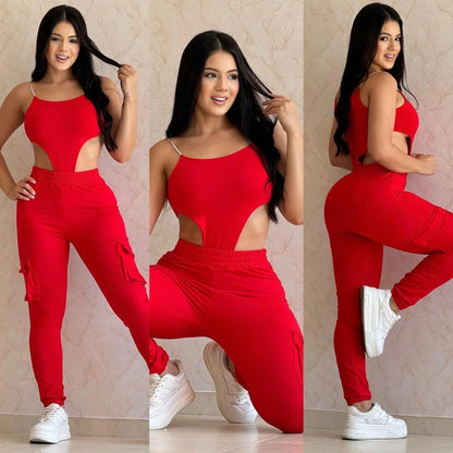 Enterizo colombiano camuflado color rojo deportivo para mujer